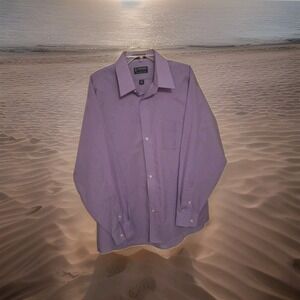 Staffrord Fitted Men's Light Purple Dress Shirt 17 1/2 X 36/37-55% Cotton- G-005